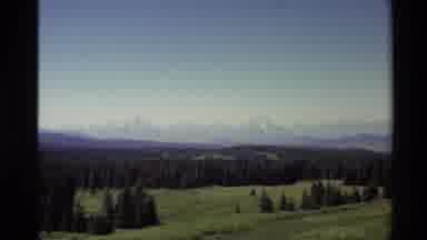 Western USA (1980): Majestic Mountain Range Pine Trees And Mighty River