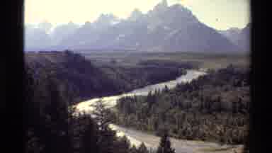 Western USA (1980): Old Fashioned Camera Films A Valley And River In Canada