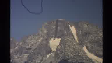 Western USA (1980): Gray Mountain Film Zooming On Peak Snow Accumulation Sunny