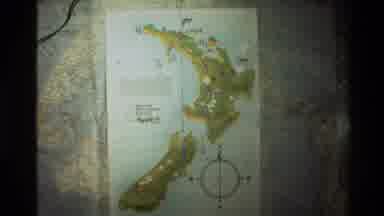 New Zealand (1981): Local Island Map In Front Of World Map