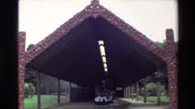 New Zealand (1981): Large Boat Displayed Under Wooden Shed On A Bright Sunny Day