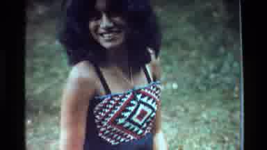 New Zealand (1981): Beautiful Woman Smiling In A Summer Pattern Nice Dress