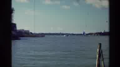 New Zealand (1981): Sailboat Sailing In A Lagoon Toward A Motor Boat Almost