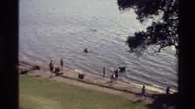 New Zealand (1981): Pretty Garden Setting Tourists Relaxing Standing In Waterbed