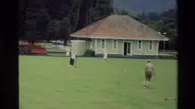 New Zealand (1981): Men Playing Lawn Bowling On Green Yard Outside