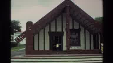 New Zealand (1981): Local Child Playing At A Red And White Building Displaying Art