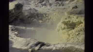 New Zealand (1981): Smoke From A Volcanic Ground With Yellow Ground And A Big