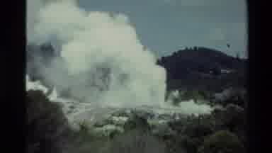 New Zealand (1981): Very Furious Volcano Spewing Smoke Showing It's Active And It
