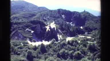 New Zealand (1981): Forest Through Very Rugged Hills With Warning Signs Everywhere