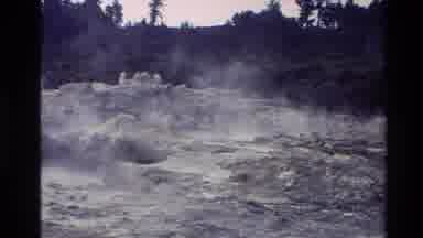 New Zealand-1981: Steam Rising From Geothermal Crevasse And Pools