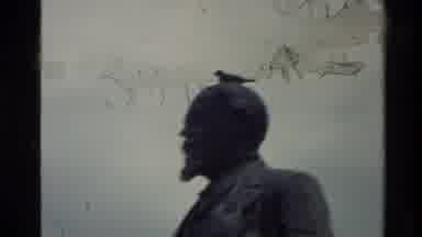New Zealand (1981): Bird On The Head Of A Large Statue In A Town Square