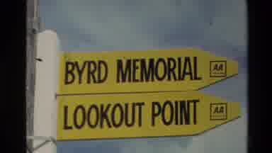 New Zealand (1981): Yellow Bird Memorial Lookout Sign And Bus Parked At Lookout