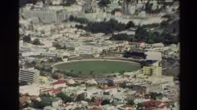 New Zealand (1981): Long Viewed Soccer Stadium And A Beautiful City Full Of Houses