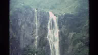 New Zealand (1982): White Water Cascading Down Mountainous Area With Trees And