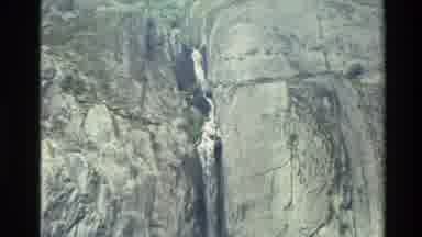 New Zealand (1982): Waterfall Running Down Side Of Mountain Glacier Fall Brown