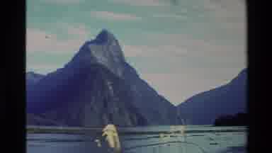 New Zealand (1982): Beautiful Mountain Landscape Is Shown Among Some Water And