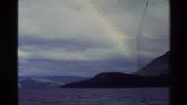 New Zealand (1982): Panoramic Rainbow Over Calm Lake And Mountains On A Clear Day
