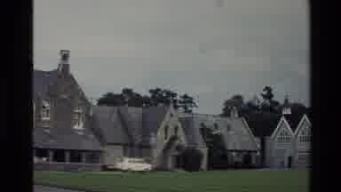 New Zealand (1982): Christ's College Campus Stone Buildings Chapel Green Lawn