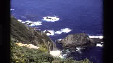 Big Sur California USA (1980): View From On Top Of A Beautiful Cliff Diving