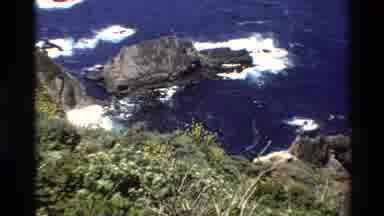 Big Sur California USA (1980): Mountainside Cliffs With Ocean Waves Crashing