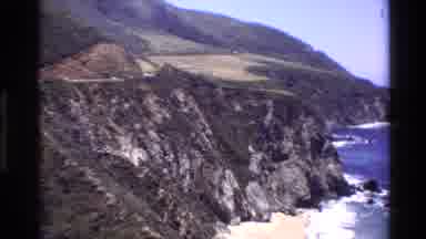 Big Sur California USA (1980): Cliffs With Waves At Bottom