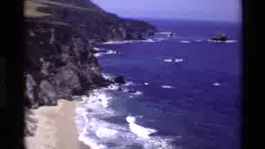 Big Sur California USA (1980): Beautiful Mountainous Coastline With Blue Ocean