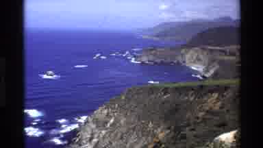 Big Sur California USA (1980): Beautiful Mountain The Ocean With Rocky Cliffs And