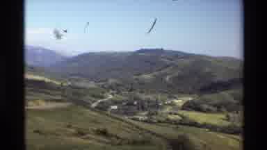 Big Sur California USA (1980): Mountains And Valley Green Grass Blue Sky Sunny