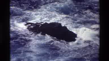 Big Sur California USA (1980): Time Lapsed A Small Thin Waterfall That Leads To