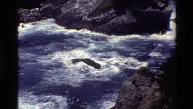 Big Sur California USA (1980): Waves Crashing On A Rocky Beach