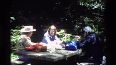 Big Sur California USA (1980): Community Enjoys Picnic Under Clear Blue Sky