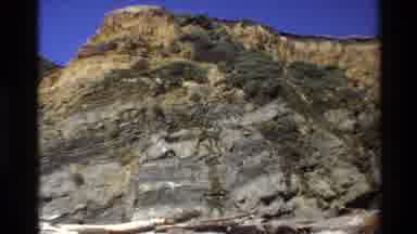 Big Sur California USA (1980): Tall Rocky Mountain With Patches Of Grass Erected