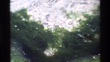 Big Sur California USA (1980): Camera Zooming Out Of Shallow Creek With Rapid