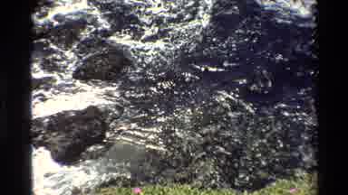 Big Sur California USA (1980): Water Flowing Over Rocks On A Clear Day