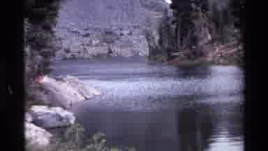 Big Sur California USA (1980): Small Yellow Flower Clear Blue Lake At Base Of