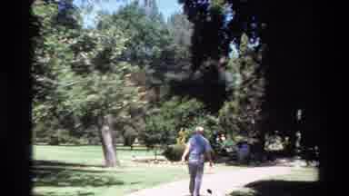 Big Sur California USA (1980): Elderly Man With White Hair Walking Along A Trail