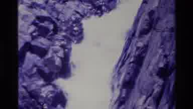 Big Sur California USA (1980): Water Flows Down The Rocks And A White Flower