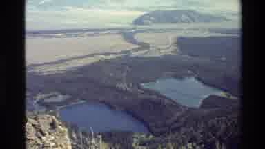 Grand Teton Wyoming USA (1980): Twin Mountain Valley Lakes On A Clear Day