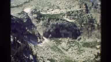 Grand Teton Wyoming USA (1980): Steep Mountainside With Some Moss Growing With