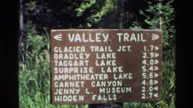 Grand Teton Wyoming USA (1980): Notice Board Indicating Distances To Trails Raised