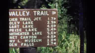 Grand Teton Wyoming USA (1980): Wooden Valley Trail Directional Sign For 8