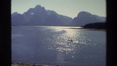 Grand Teton Wyoming USA (1980): Notice Board Placed Near To A Large Lake Edged By