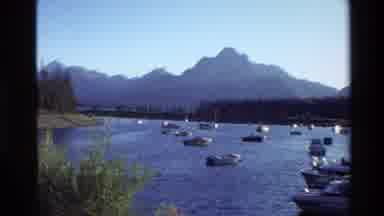 Grand Teton Wyoming USA (1980): Boats Sitting In Bay On A Clear Sunny Day