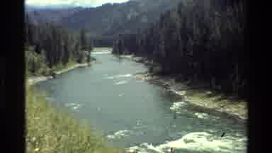 Grand Teton Wyoming USA (1980): Mountains In The Back Tall Trees And Human In The