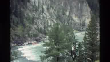 Grand Teton Wyoming USA (1980): Orange Raft In Raging Waters Near Snow Mountains