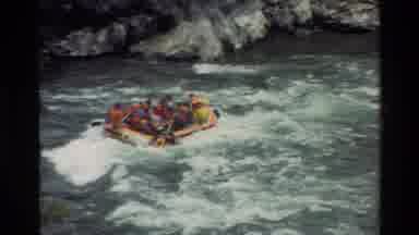 Grand Teton Wyoming USA (1980): Very Angry River With Many Rapids With A Boat