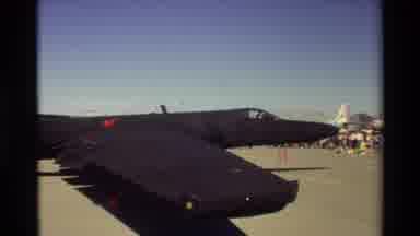 Beale Afb California USA (1981): Black Jet Flies High In The Clear Blue Sky And