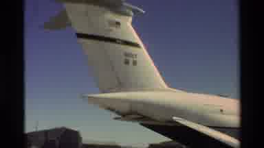 Beale Afb California USA (1981): Blue And White Large Plane With Star And People