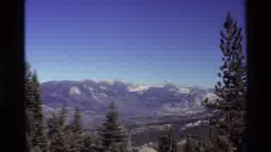 British Columbia USA (1981): Zooming In On The Mountains With Snow On Top
