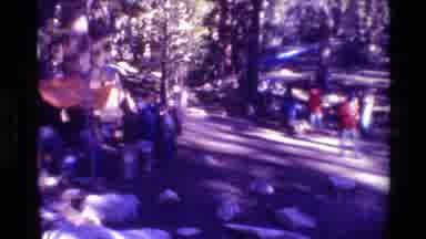 British Columbia USA (1981): People Mulling About Outdoors At A Camping Site In
